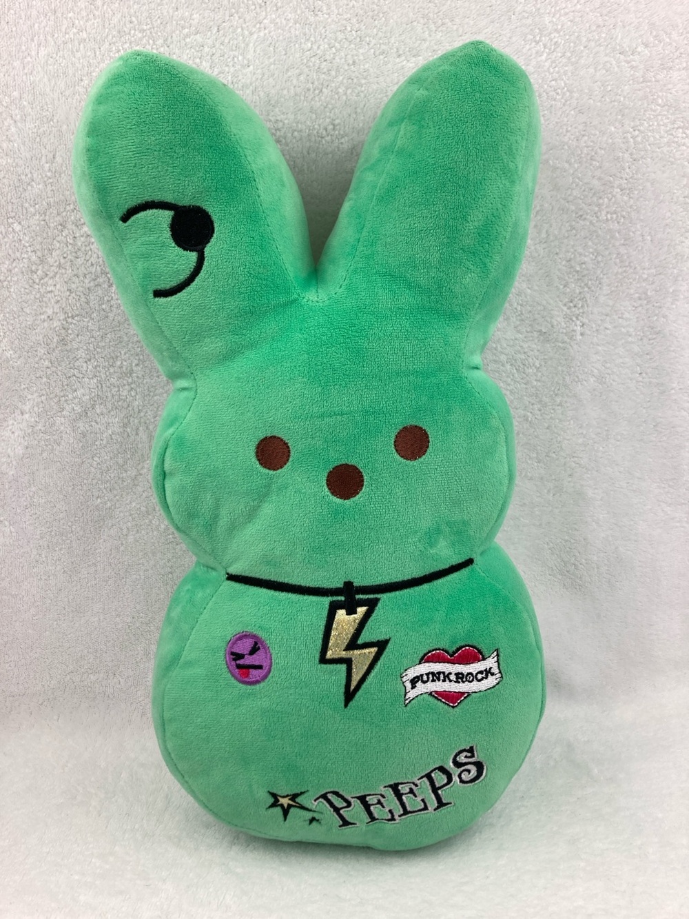 Peeps Emo Punk Rock Bunny Green Easter Plush 16” 2024
